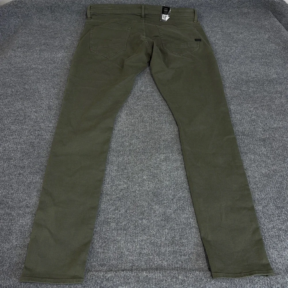 G-Star RAW D-Staq Jeans Mens 40x36 Dark Shamrock Olive Green 5 Pocket Skinny Fit